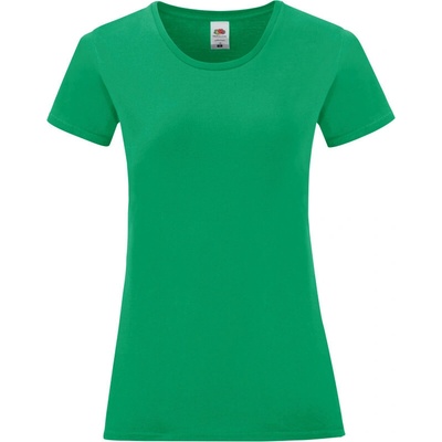 Fruit of the Loom Tričko Lady-Fit Iconic 150 T krátký rukáv dámské COT-16143252000 Zelená kelly