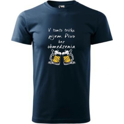 Vtipné tričko pivo sieťka tmavomodrá