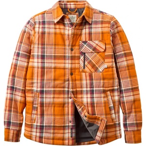 Passenger Мъжка риза с копчета Passenger Taranaki Quilted Overshirt Casual jacket - Retro Orange Check (033-2886-0213)