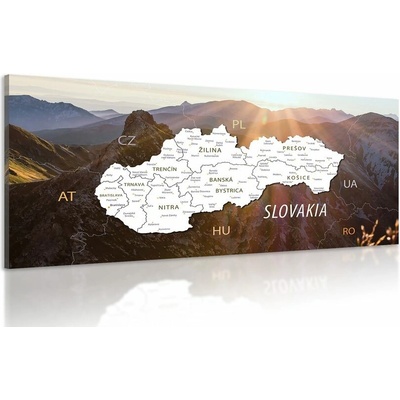 Obraz mapa Slovenska s malebnými horami