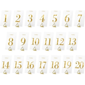 PartyDeco Маркировка за маса - прозрачно злато 7 x 12 см