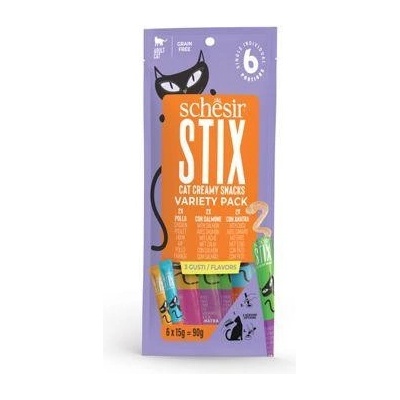 Schesir Cat Stix Liquid Snack Variety 6 x 15 g