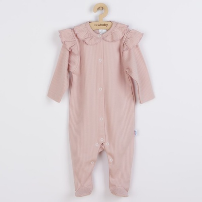 NEW BABY Kojenecký bavlněný overal New Baby Stripes růžový