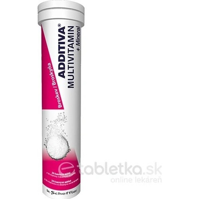 Additiva Multivitamin + Mineral šumivé tabliety s broskyňou 20 ks
