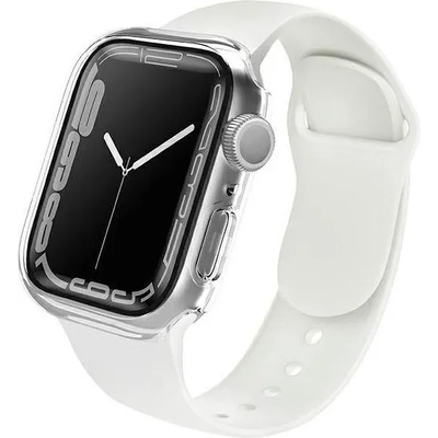Uniq Legion Apple Watch Case 41mm - качествен твърд кейс с вграден стъклен протектор за дисплея на Apple Watch 7 41мм (прозрачен)