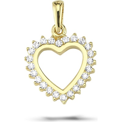 Lillian Vassago Zlatý přívěsek se zirkony Srdce LLV66 GP160Y
