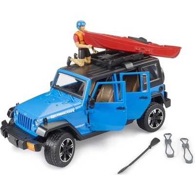 Bruder Jeep Wrangler Rubicon s kajakom a figúrkou 1:16