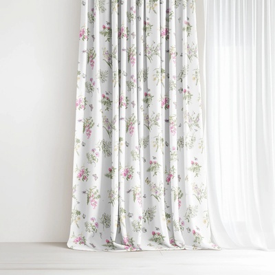 Goldea bavlněný závěs - barevné luční květiny na bílém 200x150 cm – Zboží Mobilmania