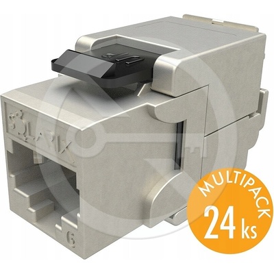 Solarix MULTIPACK 24 ks - keystone CAT6 STP RJ45 samořezný SXKJ-6-STP-BK-SA