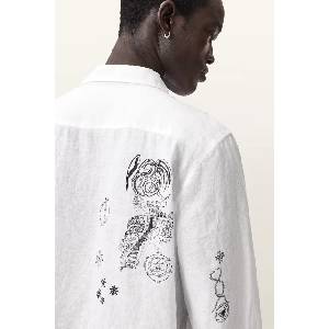 AllSaints риза мъжка от лен TERROR (M171SC)