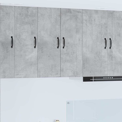 vidaXL Кухненски шкаф с рафт 2 pcs Циментено сиво 30 x 31 x 80 см (885362)