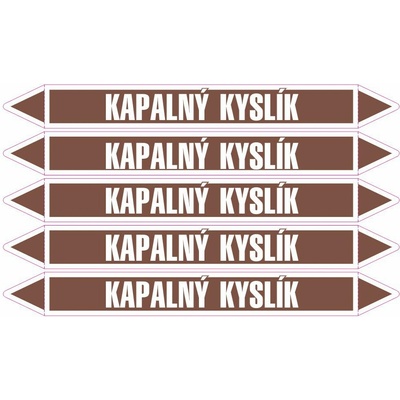 Grafiko | Kapalný kyslík - dle ČSN 13 0072 - Materiál fólie s ochrannou laminací, Rozměr aršík 5ks šipka 242x26mm