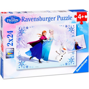 Ravensburger Пъзел Ravensburger от 2 x 24 части - Замръзнало кралство, Сестри завинаги (9115)