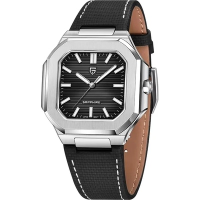 Pagani Design Мъжки часовник Pagani Design Nautilus, Естествена кожа, Черен (PD-YS019-LEATHER-BLACK)