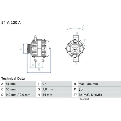 generátor BOSCH 0 986 083 250