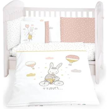 KikkaBoo Бебешки спален комплект 6 части KikkaBoo - Rabbits in Love, 70 х 140 cm (41101060077)