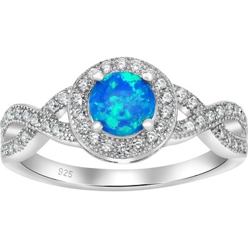 SILVEGO Stříbrný prsten CHERIE s modrým opálem JJJ0357C1