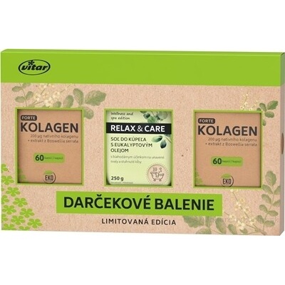Vitar Eko Kolagen Forte 2×60 kapslí dárkové balení + sůl do koupele