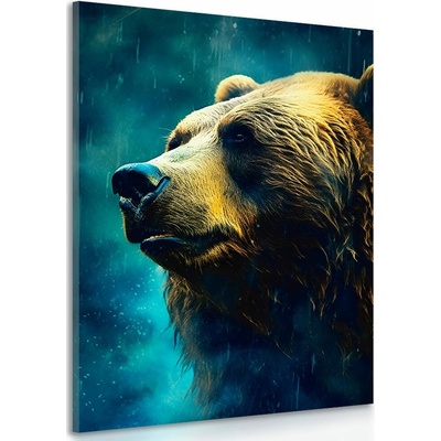 Obraz modro-zlatý medvěd - 40x60