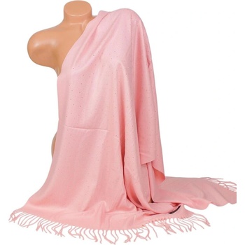 Кашмирен шал в розова пудра с малки камъчета