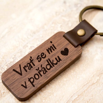 Přívěsek na klíče Ahome Dřevěná Vrať se mi v pořádku – Zboží Mobilmania