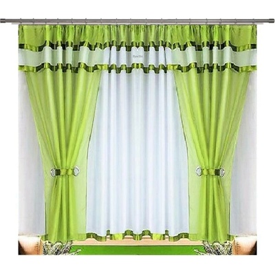 BytoTex Voálová záclona se závěsem Alena zelená 400x150 cm
