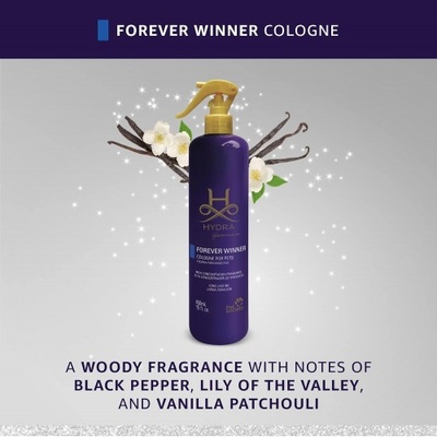 HYDRA groomers ПАРФЮМ forever winner, черен пипер, момина сълза и ванилия пачули, за кучета и котки - 450 мл, Бразилия - 27003