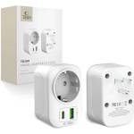 Tech-Protect ta100 travel adapter us to eu white (5906302368532)