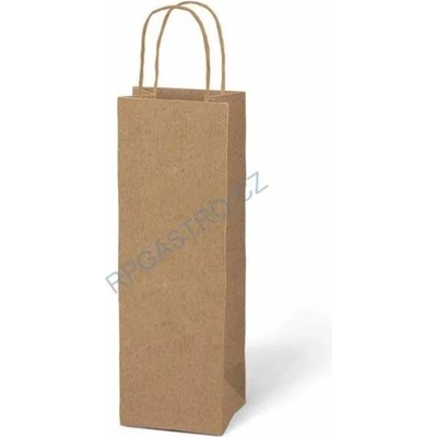 Papírová taška dárková na láhev T12 kraft 12 x 36 x 9 cm natur (5251233)