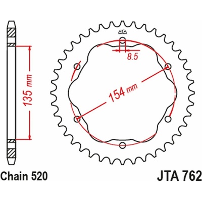 JT Sprockets JTA 762-39BLK – Zboží Mobilmania