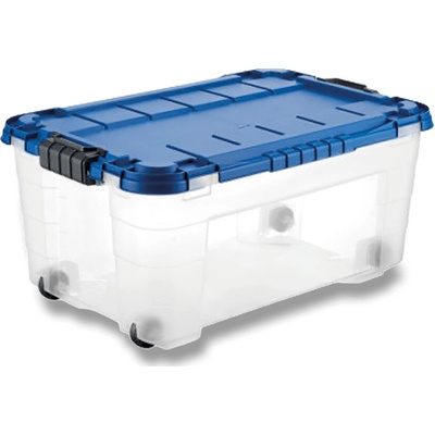 Tontarelli Úložný box 4UP s víkem a kolečky 40 l transparent modrá 8034936AET