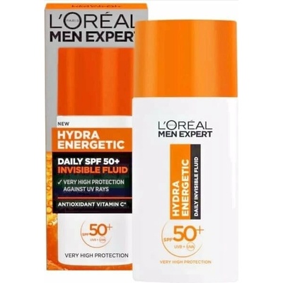 L'Oréal Paris Men Expert Hydra Energetic Invisible Anti-UV Fluid SPF50+ ochranný a rozjasňujúci pleťový fluid 50 ml pre mužov