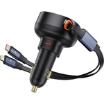 Baseus Зарядно устройство за кола Baseus Enjoyment Pro, 60W, С Type-C и Lightning кабел, Черен - 40498