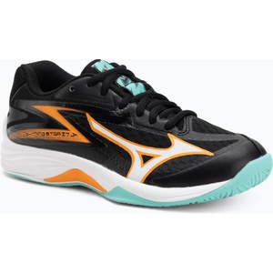 Mizuno Детски обувки за волейбол Mizuno Lightning Star Z7 black/tangelo/ice green