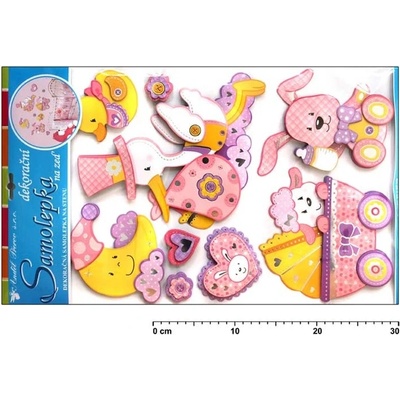 Anděl 10050 samolepící dekorace z tvrdého papíru s čápem 47x29cm
