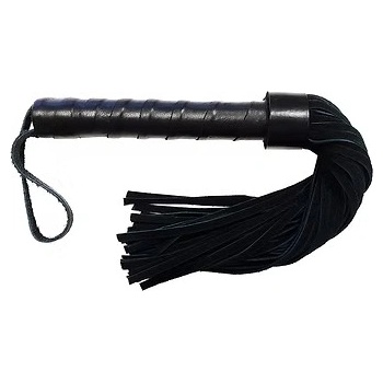 ostatní ROUGE Leather Handle Short Suede Flogger Black
