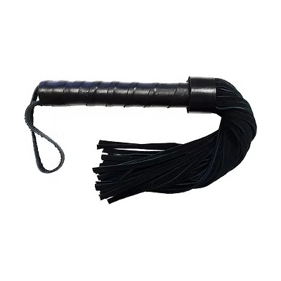 ostatní ROUGE Leather Handle Short Suede Flogger Black