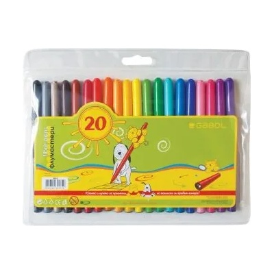 Gabol - Комплект флумастери - 20 цвята (9610)