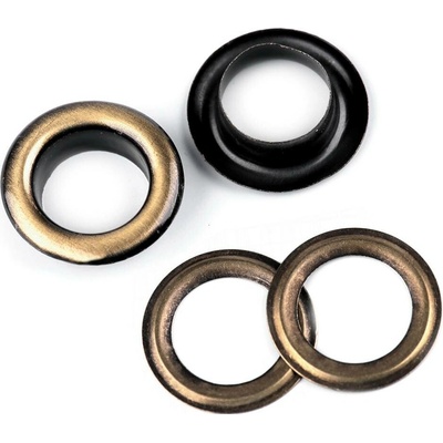 Průchodky s podložkou vnitřní Ø10 mm / vnější Ø16 mm, malé, 4 staromosaz