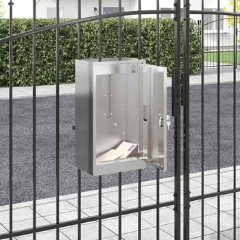 vidaXL Пощенска кутия Черно 30 x 23 x 55 см Неръждаема стомана (874951)