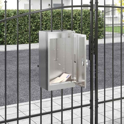 vidaXL Пощенска кутия Сребрист 30 x 20 x 55 см Неръждаема стомана (874951)