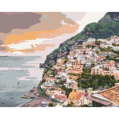 Zuty Malování Podle Čísel Positano Itálie Ted Davis 80 x 100 cm Plátno Rám