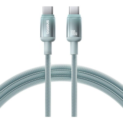 Baseus Кабел за данни Discolor (E0420700) - Baseus - USB-C към USB-C, 100W, 480Mbps, 1м - Синьо/Зелено