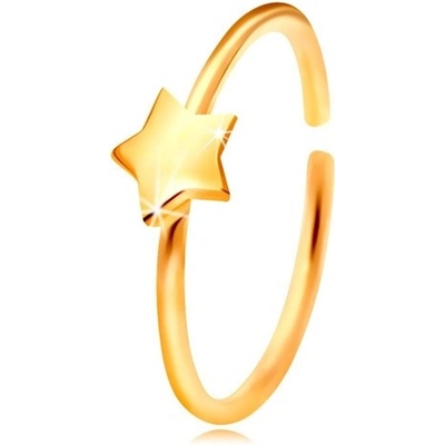 Šperky Eshop zlatý piercing do nosu lesklý kroužek s hvězdičkou žluté zlato S2GG206.05