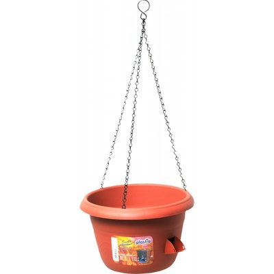 PLASTIA Žardina samozavlažovací Siesta 30 cm s kov. závěsem terakota
