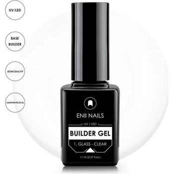 Enii Nails Modelovací UV/LED gél lak Glass Clear 11 ml