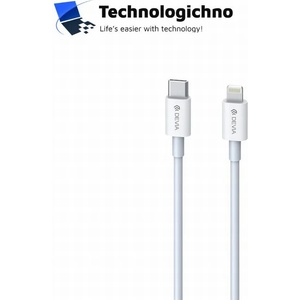 DEVIA Кабел Type C - Lightning PD 1M 3A White DEVIA (6938595326868)