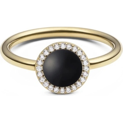 Daniel Wellington prsten s černým achátem a krystaly Audrey DW0040139