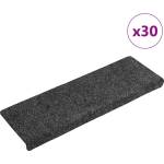 vidaXL Изтривалки за стълби, самозалепващи се, 30 бр. , 65x21x4 см, тъмносиви, с правоъгълен кант (3365692)