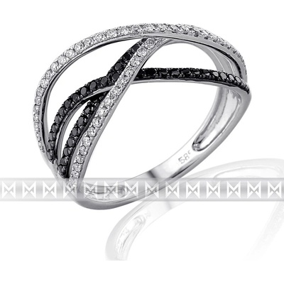 Klenoty Budín Luxusní diamantový zlatý prsten posetý černými diamanty 3861486